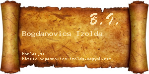 Bogdanovics Izolda névjegykártya